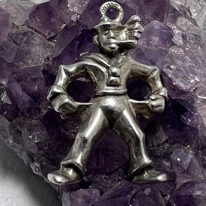 Vintage 800 Silver Sailor Charm Silver Pendant Nautical Naval Navy Ocean Classic